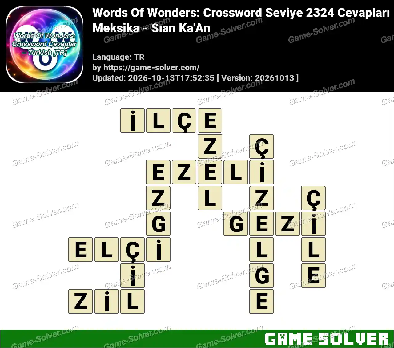Words Of Wonders: Crossword Seviye 2324 Cevapları – Meksika – Sıan Ka’An